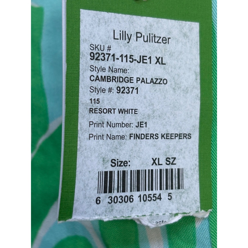 NWT Lilly Pulitzer Cambridge Palazzo Pants Finders Keepers Green Blue XL 92371 - Picture 8 of 9